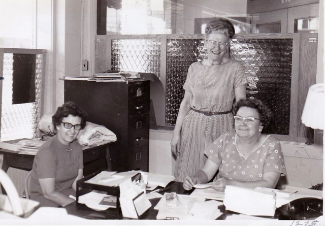 Ruth Walker, Edith Jarrett, and Dorothy Haase in 1970, who were instrumental in creating the Fillmore Historical Society and Museum. They sent a letter to 100 families in the community and to businesses and civic organizations asking why they
came to Fillmore, when, and if they had items to put on display. Photos credit Fillmore Historical Museum.