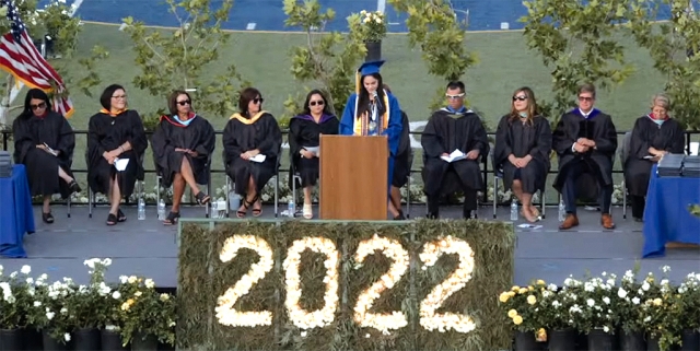 Class Valedictorian Emilia V. Magdaleno giving her Personal Message, “Our Canyon.”