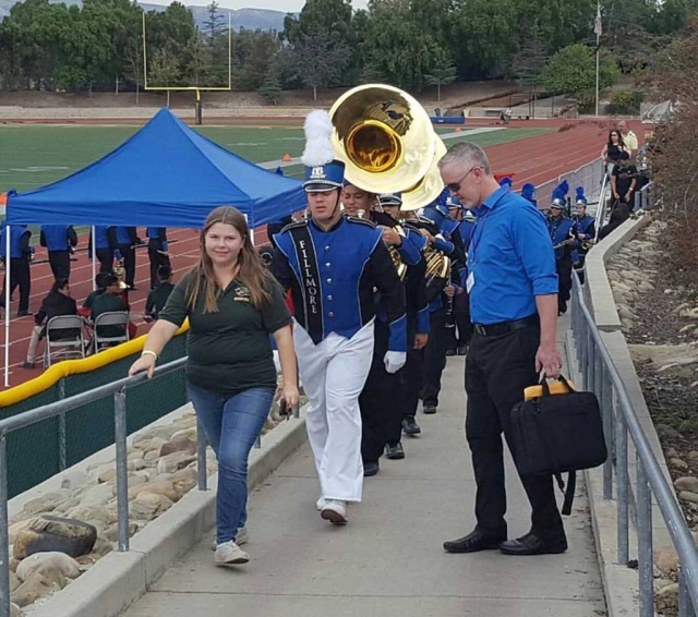 Fillmore High School Marching Band and Color Guard competed last Saturday in both Moorpark and Oxnard. They received 2nd place in their division at the  Moorpark competition and then went on to win 1st place in their division in the Oxnard competition . Job well done band!! A big thank you to Mr. Godfrey, Jerry , parent and student helpers as well as the attendance and support of FHS principal Mr. Ito.