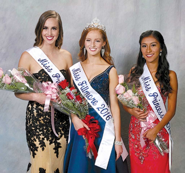 1st Princess Emily Armstrong, Miss Fillmore Natalie Johnston, 2nd Princess Irma Torres. Photos by Dale Crockett Studio.