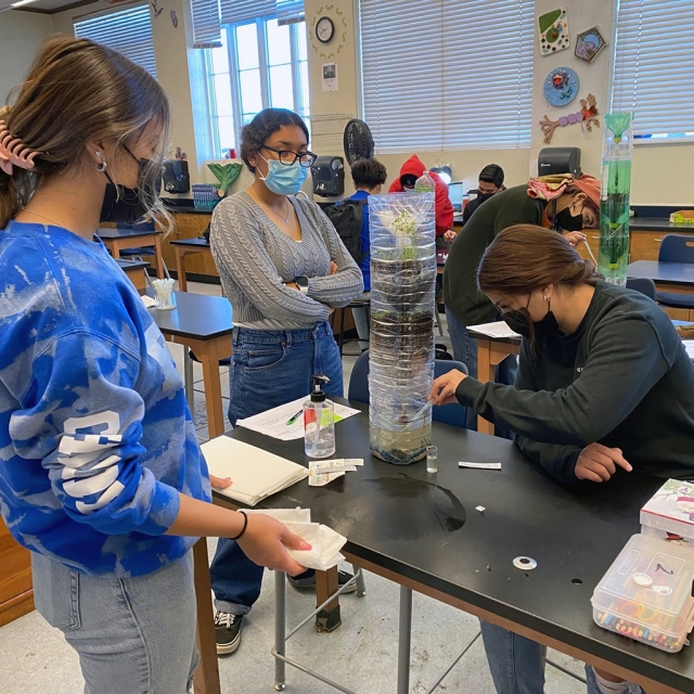 Fillmore High AP Environmental Science students test water samples from their Eco Column. Project based learning at its best! Photos courtesy Fillmore High Blog.