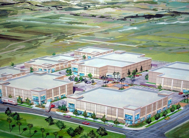 Artist’s rendering of Fillmore Business Park Master Plan. The Fillmore City Council voted Tuesday night to accept modifications to City Council-approved conditions for four Business Park projects to allow development to proceed before FEMA establishes a revised flood plain in 2015.