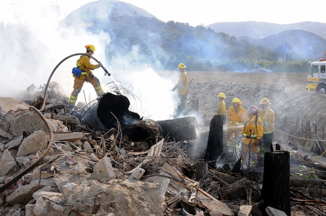 On Monday, January 27, 2014 a controlled burn took a turn for the worse. During an orchard tree burning on Bardsdale Avenue, the wind kicked up and carried sparks to a nearby Eucalyptus tree which ignited. Fillmore Fire Department was quickly on scene, keeping the fire from spreading.