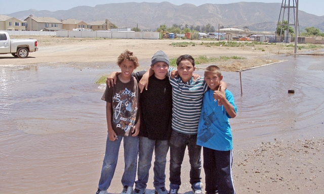 Local skate park visitors enjoyed the water on a hot summer day.