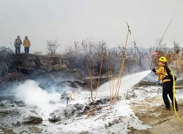 On Sunday, December 17th at about 4:15pm reports of a brush fire in the Santa Clara Riverbed came in, near Burlington and Reading Street. Crews responded and were able to put the fire out quickly. Cause of the fire is still under investigation.