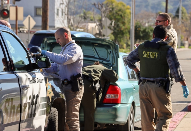 On Tuesday, January 31, at 1:45p.m., Fillmore Sheriff ’s Deputies conducted a traffic stop at A Street & Sespe Avenue, Fillmore. The stop led to the arrest of one subject on firearm violations. Photo credit Gazette photographer Angel Esquivel-AE News.