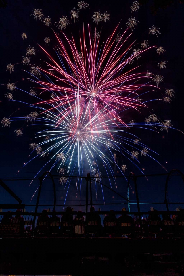 Friends and families gathered to watch the annual fireworks display. Fireworks photos courtesy Bob Crum.