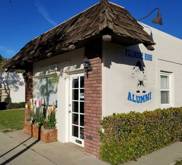 The Fillmore High Alumni office mural is complete and final results look great.