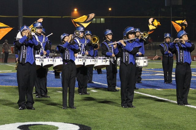 The Fillmore High School Marching Band performs during halftime.