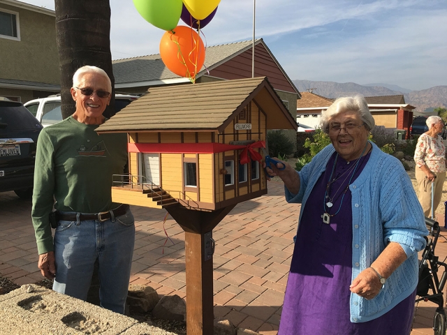 Saturday, November 17th was the Grand Opening of Fillmore’s Little Free Library located at 239 Sierra Vista. It is open 24 hours a day, 7 days a week. Jack Stethem (left) built the replica of the Fillmore Depot and Marie Wren (right) and friends filled it with books to promote reading. Both adult and children’s books are “for the taking” according to Wren. Everyone is invited to take a book or leave a book they want to share with others. There is no checking out or cost, so enjoy, Fillmore!
