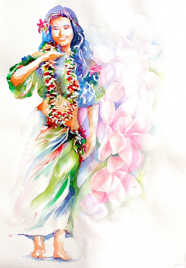 “Gently Swaying”, watercolor by Gerardo Segismundo.
