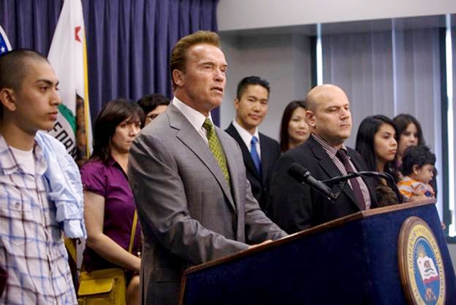 Governor Schwarzenegger is joined by California families as he discusses the state’s budget crisis in Los Angeles, CA.