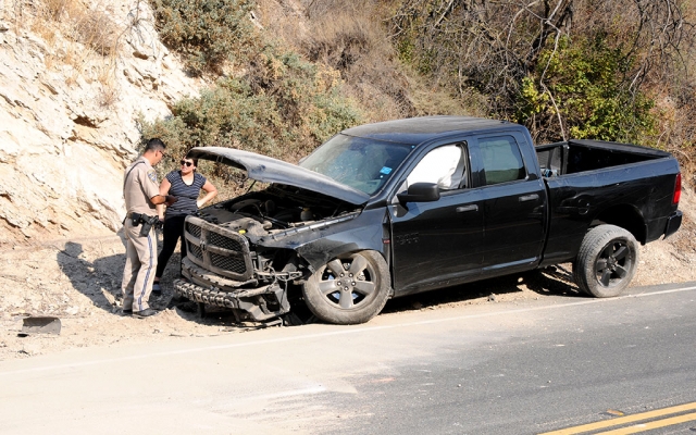 On Wednesday, September 3rd at 2:09pm, a traffic collision at 3500 Grimes Canyon was reported, stalling traffic traveling north bound. Emergency crews found a black pickup truck with serious front-end damage by the side of the road. No details were available at the time of the accident. Cause of the crash is unknown.