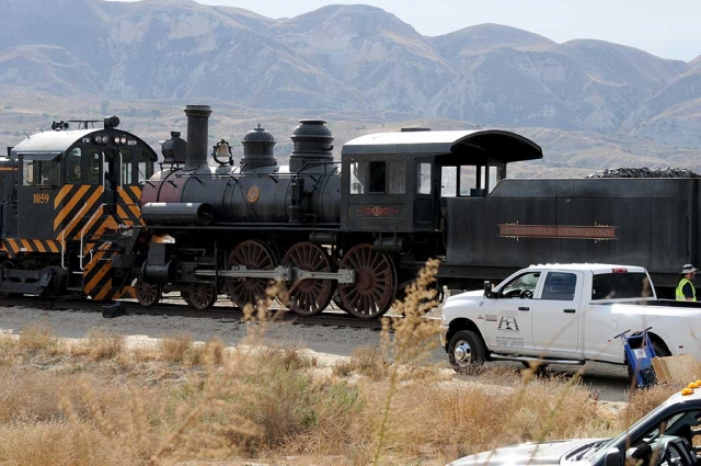 HBO was setting up to film an unnamed series just west of the Fillmore Fish Hatchery by the green bridges last week. Crews used this 1800’s locomotive for filming.