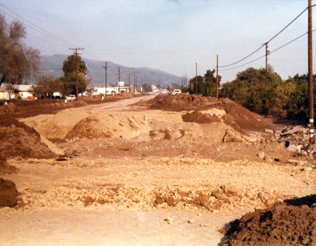 Standing on highway 126 near D Street looking east. Not much traffic that day.