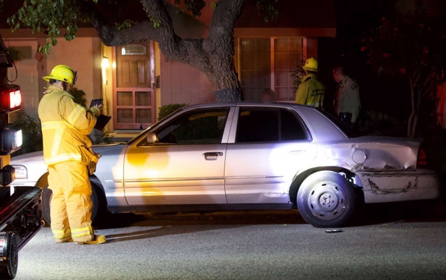On Wednesday, July 7th, 2021, at 9:39pm, Fillmore Sheriffs, City Fire and AMR paramedics were dispatched to a reported hit & run involving a parked car in the 600 block of Fernglen Circle. Arriving fire crews reported two vehicles with one person with minor injuries. No ambulance transported was not required. Cause of the crash is under investigation. Photo courtesy Angel Esquivel-AE News.