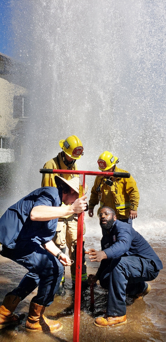 On Friday, September 14th a vehicle crashed into a fire hydrant at the intersection of Mountain View and River Street, sending water shooting about 30-feet into the air, flooding the streets. Fillmore Fire and City crews reacted quickly and closed off the hydrant while police redirected traffic. Cause of the crash is still under investigation. Photo courtesy Fillmore Fire Department.