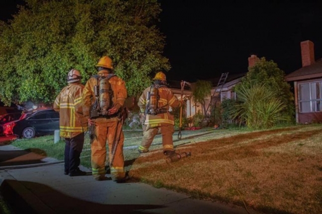 On February 15th, 2022, at 8:03pm, Fillmore City Fire and Ventura County Fire were dispatched to a reported structure fire in the 600 block of Manzanita Dr., Fillmore. Crews were able to locate the fire inside the home’s walls, barely making its way to the attic. Both departments managed to stop the fire, preventing further damage to the home. Residents of the home suffered no injuries and are currently being aided by the Red Cross organization until the family is able to return to their home. Cause of the fire is under investigation. Photo credit Angel Esquivel—AE News.