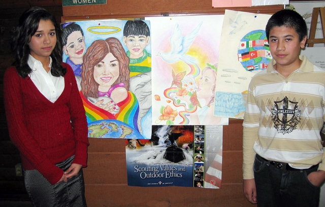 Peace Begins With Me - Jaime Valdovinos, right, is the winner of the Fillmore Lions Club Annual Peace Poster Contest. Pictured left is Marrianna Gonzalez.