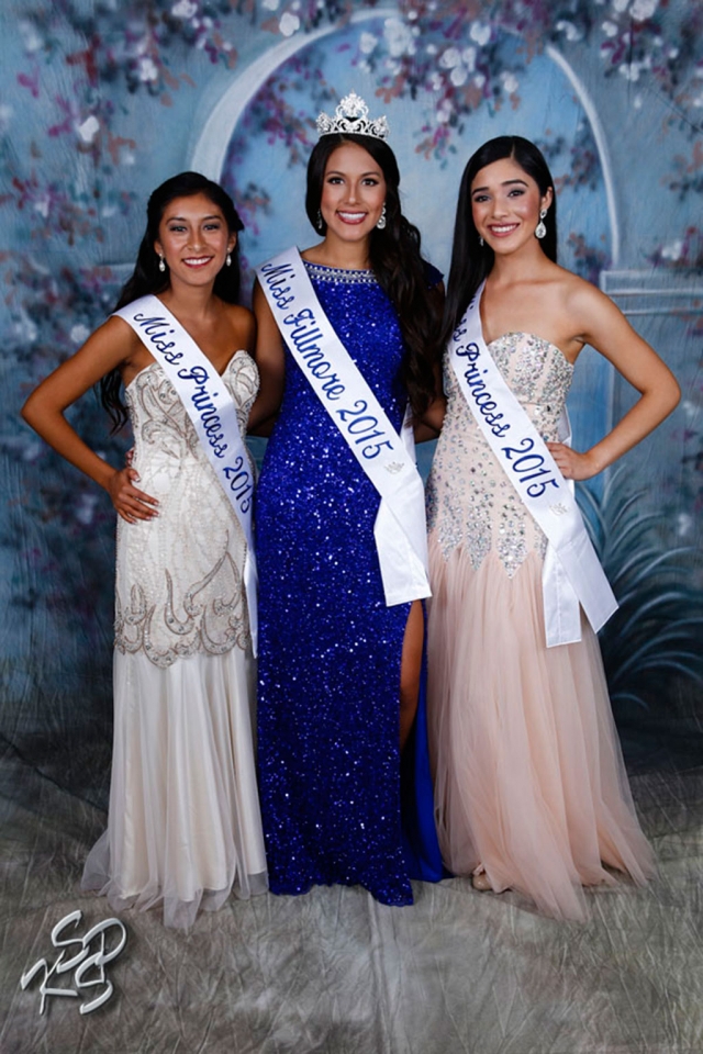 (l-r) Miss Princess Irma Torres, Miss Fillmore Stephanie Meza, Miss Princess Danielle Ramirez.