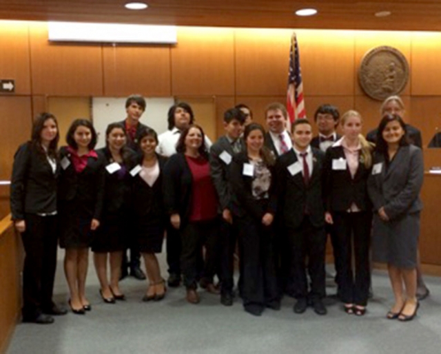 Fillmore High School’s Mock Trial team, headed by Laura Bartels and Anna Morielli.