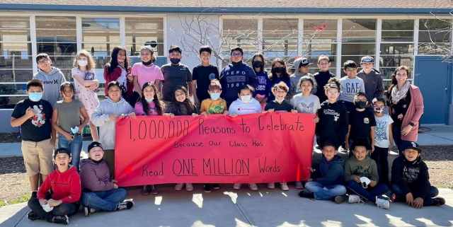 Congratulations to Mrs. Chisholm’s class at San Cayetano Elementary for reading one million words! Courtesy San Cayetano Elementary Blog.