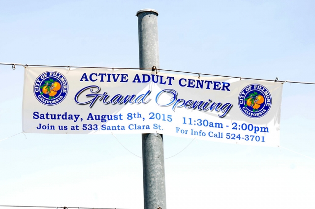 The City of Fillmore Active Adult Center GRAND OPENING is Saturday, August 8th, from 11:30 a.m. to 2:00 p.m., 533 Santa Clara Street. See page 12 for more details.