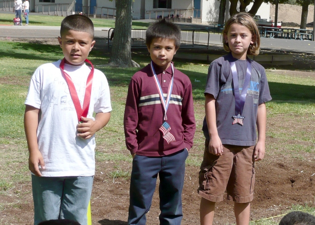 Third grade long jump medalists.