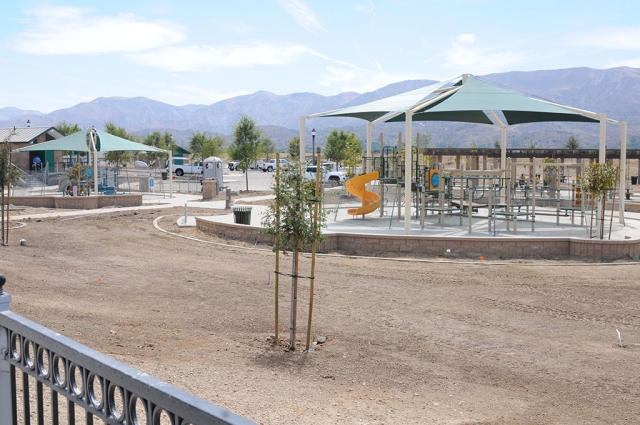 A beautiful park is underway at the Ironwood subdivision. It includes two covered play areas, restrooms and several covered barbecue areas. The park is located just east of Rio Vista Elementary School.
