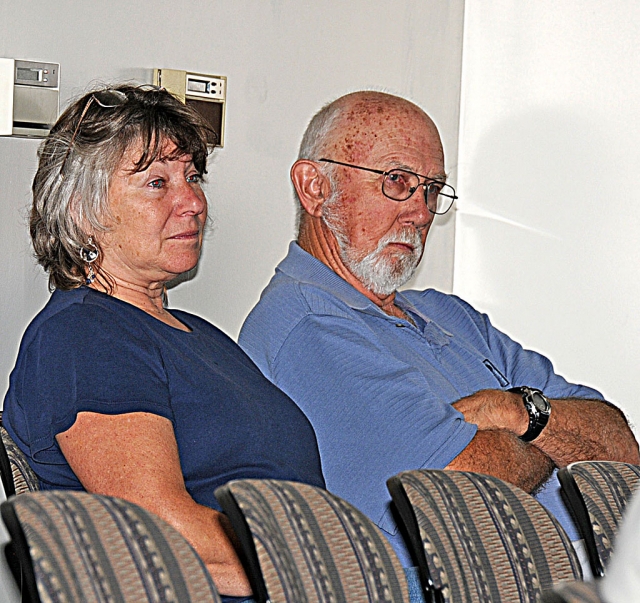 (l-r) Former Councilmember Patti Walker, sitting with Bob Stroh, offered to pay $500 towards the censur process of Councilman Steve Conaway. Walker is the only Councilmember to be censured in Fillmore’s history. Conaway was not censured, but admonished.