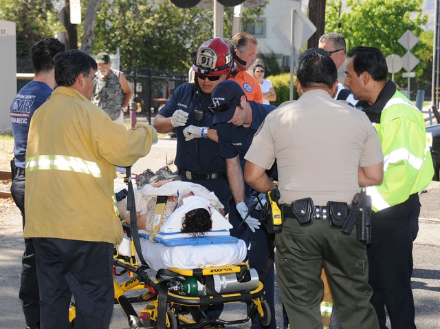 Fillmore Fire Department personnel responded to a pedestrian who was struck by a vehicle in the area of A Street and Old Telegraph Road.