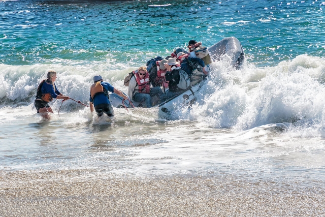 Photo of the week "The beach landing at the Willows anchorage on Santa Cruz Island" [See story for details] By Bob Crum. Photo data: Canon 7DMKII on manual mode, ISO 250 in auto mode, Tamron 16-300mm lens @92mm, aperture f/8.0, 1/800th of a second shutter speed.