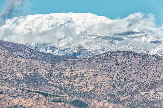Photo of the Week: "Autumn snow-capped mountain north of Fillmore. A chilly harbinger of the winter to come?" by Bob Crum. Photo data: Canon 7DMKII camera, auto mode, with Tamron 16-300mm lens @200mm. Exposure; ISO 100, aperture f/10, 1/250th of a second shutter speed.