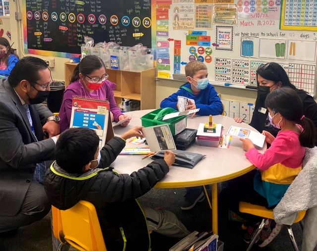 On Friday, March 10th, it was an exciting day for the Condors! They received a visit from County Superintendent Dr. Cesar Morales, and Superintendent Christine Schieferle. Pictured above are Dr. Cesar Morales and Mrs. Christine Schieferle as they work on a project with students at Piru Elementary. Photo credit Piru Elementary Blog https://www.blog.fillmoreusd.org