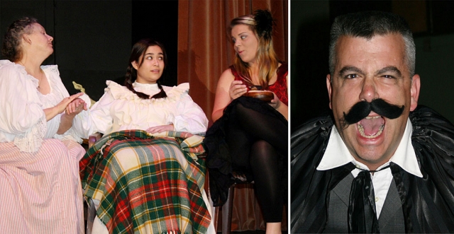 Pictured above are cast members Linda Burdick, Alesandria Posada, Candice Stines and Tom Glauser as Langley Lohan.