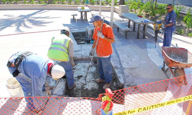 Demolition took place Monday, July 6th on the play area of the community pool. Construction is expected to continue into next week and open the following Monday, barring unforeseen obstacles.