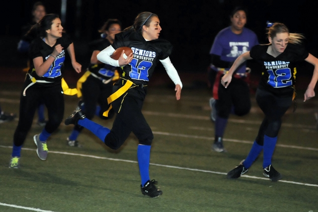 The FHS Junior and Senior powderpuff teams played Friday, March 2 at the football stadium. The game was enjoyed by about 500 fans. The seniors were the first to score in the first half and held the Juniors until the very end, winning 6-0.