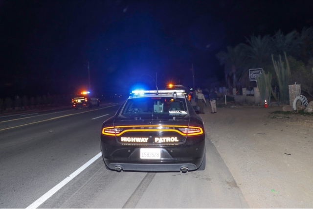 On Saturday, February 18, at 4:08am, the Ventura County Sheriff's Office, Ventura County Fire Dept., AMR Paramedics, and California Highway Patrol were dispatched to a three vehicle accident on SR126 / Hopper Canyon Road, Piru. Arriving Ventura County Sheriff's Deputies located the vehicles involved, with a grey Honda Accord sustaining major front-end damage. Edison wires and a power pole were reported down. The collision did not affect any traffic during this investigation, and no additional information was provided during the incident. Photo credit Angel Esquivel-AE News.
