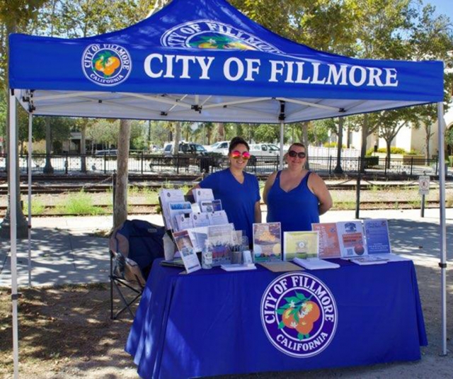 On Saturday September 4th, 2021, the City of Fillmore hosted an Emergency Preparedness Day in Central Park from 10a.m. to 1p.m. Emergency personal and their vehicles were on hand, and visitors could talk to real life heroes who respond to emergencies throughout Ventura County. Pictured are Fillmore Parks & Rec employees Krista Martinez and Sandra Edwards.