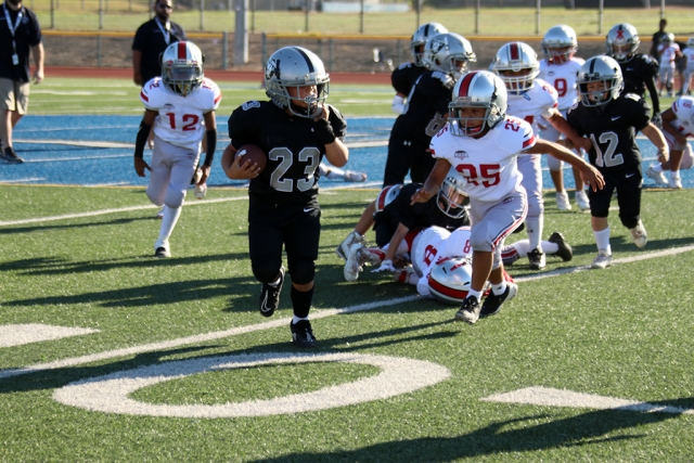 This past Saturday, the Fillmore Raiders kicked off the 2021 season, after a long wait. Above are Fillmore Mighty Mites scoring a touchdown, 