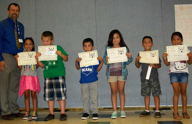 The Mt. Vista School Readers and Writers of the Month are as follows: 2nd Grade: Aurora Arellano, Gary Boon,
Isaac Cervantes, Mia Barron, Abe DeLa Cruz and Kara Albanez.