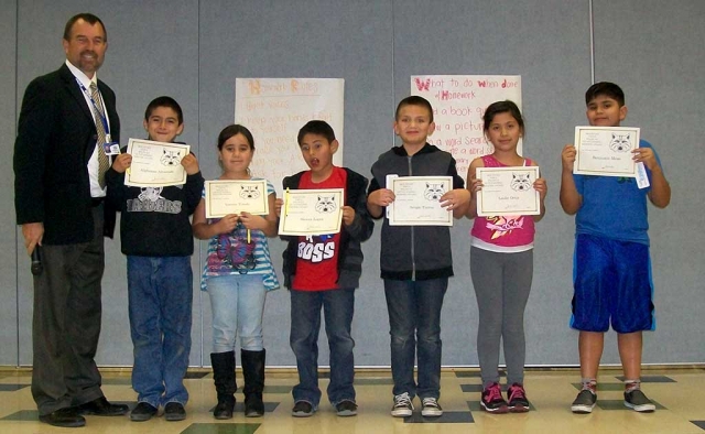 4th Grade Recipients: Alphonse Alvarado, Lucero Tirado, Steven Lopez, Sergio Torres, Leslie Ortiz, Benjamin Meza