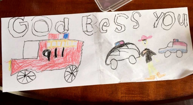 Chief Landero’s grand-daughter Gabriella drew this for her grandpa.