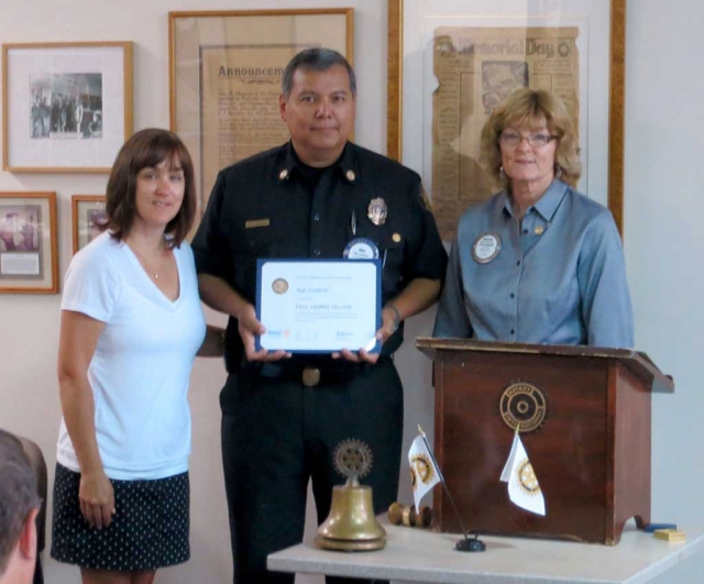 July 2014, Rigo, Rotary President and the recipient of the Rotary Paul Harris Award, is shown with his wife Laura Landeros. He was presented with the award because his life exemplified the humanitarian and educational objectives of The Rotary Foundation.