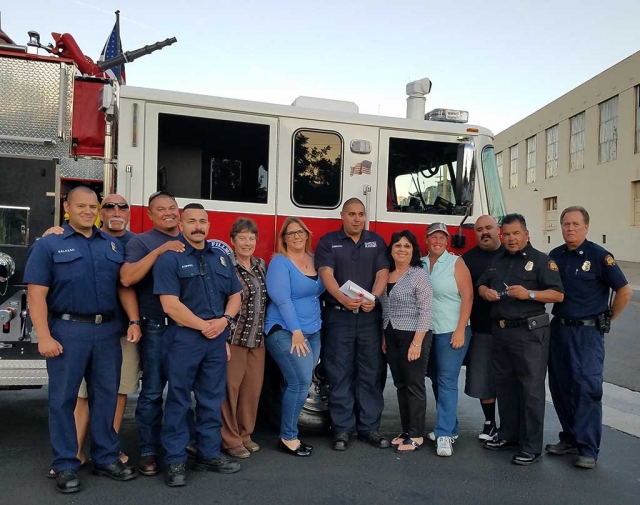 On behalf of the members of the Fillmore Women’s Service Club, Susan Banks, Mimi Burns, Danielle Quintana and Taurie Banks presented Janson Arroyo a Scholarship in honor of Fire Chief Rigo Landeros to help with the cost of Paramedic School.