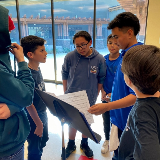 Pictured are Fillmore Middle School band students visiting Rio Vista to inspire the 5th grade students to give music a try next year. It was a wonderful assembly! Photo credit Rio Vista Elementary Roadrunners Blog.