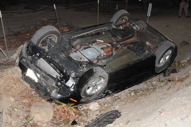 On Friday, November 17th at approximately 7:32pm Fillmore Fire responded to an accident on Chambersburg Road and Pasadena Avenue in Bardsdale. Upon arrival they found a sedan had flipped and rolled into a ditch. The driver of
the vehicle lost control of the car coming into the turn at Elkins Golf Course. There were no passengers and the driver was not injured.