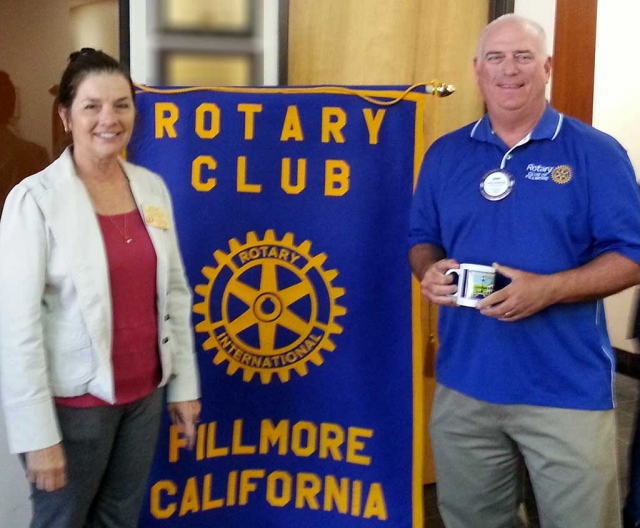 Last week Jerry Peterson, a Fillmore Rotarian was presented a mug, and talked about officiating. He began officiating Little League, when his son was involved and later Girls Softball with his daughter. He informed the Club about the training he has taken and exams he has to take every year. He is associated with the Amateur Softball Association and after several years he now trains the trainers. He also officiates at National tournaments.