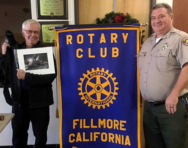 Bob Crum, our local photographer, presented the program last week. He began his photography career in the Air Force and later became a photo journalist for a magazine in Florida. He does all his own printing and feels he can control the look he wants in each photo. His passion is landscape photography and his pictures certainly reveal that. Photo courtesy Martha Richardson.

