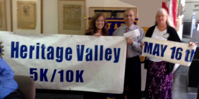 Courtney Nojiri (left) of Crimson Pipeline presented a sponsor check to Joe Aguirre and Cindy Blatt for the upcoming Run. Go to http://www.active.com/fillmore-ca/running/races/heritage-valley-5k-10k-run-and-fitness-walk-2015 for more information on the run. Courtney Nojiri of Crimson Pipeline presented a program at Fillmore Rotary. Crimson is a privately-held company that was established in 2005, focused on acquiring, upgrading and operating existing crude oil pipelines. Crimson has a proactive awareness program to inform the public/contractors about the importance of calling 811/Dig Alert to avoid damage to pipelines that could result in incidents.